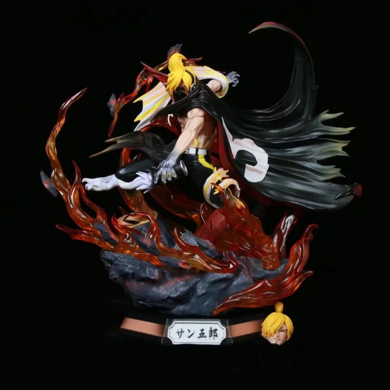 

Цельная светящаяся статуя GK Wano Country, украшения ручной работы, Tiantong Sanji, двуглавая скульптура, аниме, модель ручной работы