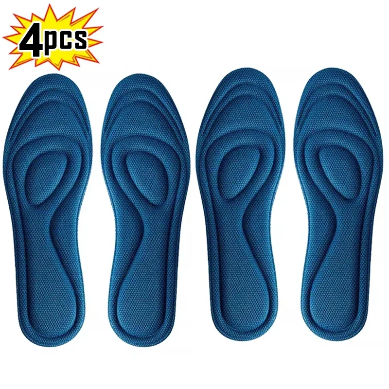 4 Stuks Memory Foam Orthopedische Inlegzolen Voor Schoenen Antibacteriële Ontgeuringseffect Zweet Absorptie Insert Sportschoenen Running Pads - afbeelding 1