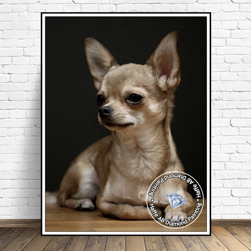 Cute Chihuahua Dog AB Drills Diamond Painting Art Tea Cup Puppy Pet Animal Full Cross Stitch Dog Lover Gift Mosaic Home Decor