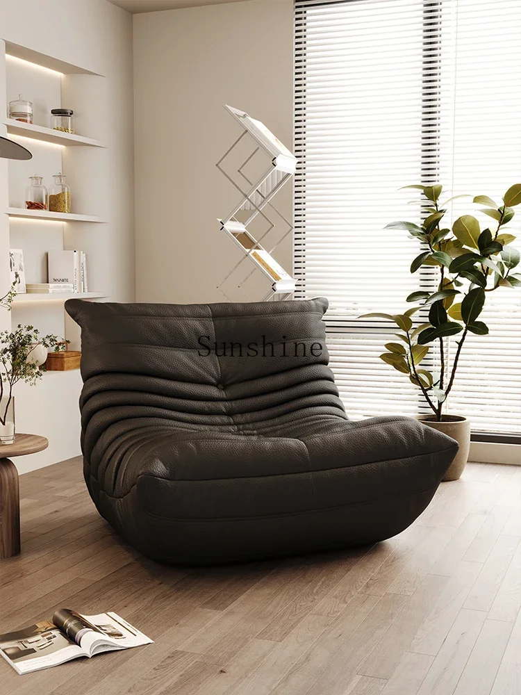 

Retro light luxury hair caterpillar lychee leather sofa chair simple human kennel