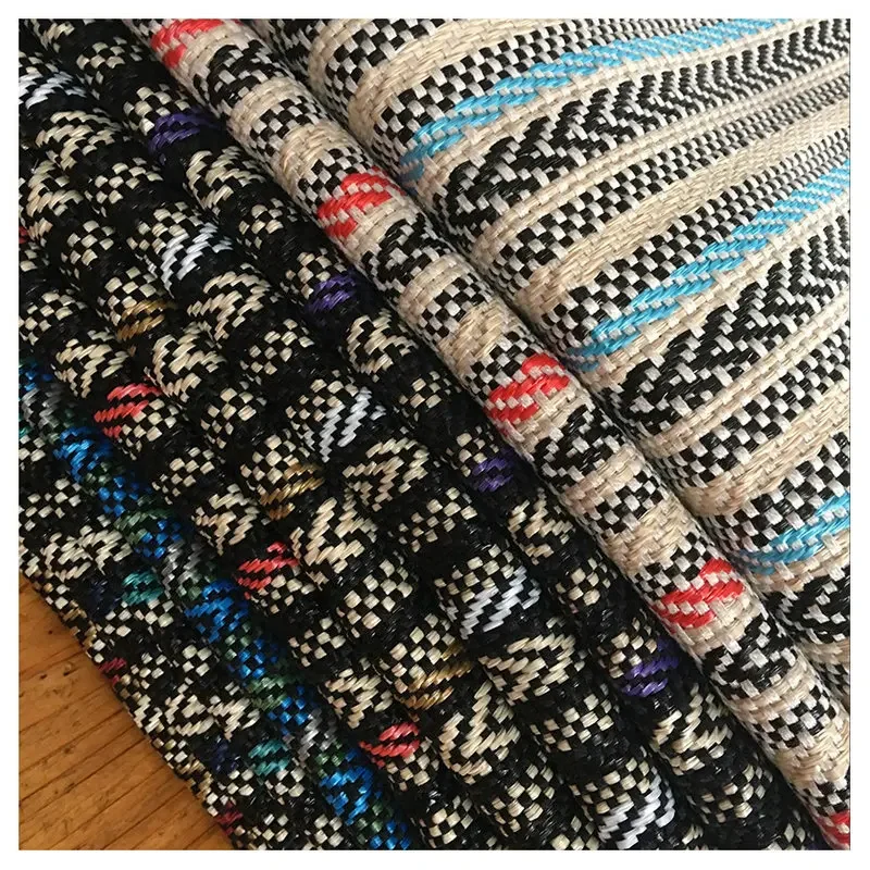 1yard PP Straw Cotton Woven Fabric Jacquard Wavy Stripes Raffia Woven Fabric DIY Beach Straw Hand Bag Material