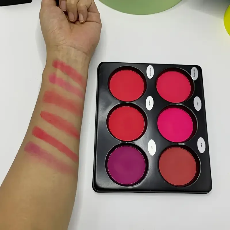 Paleta de blush de 6 cores grande contorno natural maquiagem paleta de sombra de olho fosco blush paleta de beleza, corretivo de longa duração