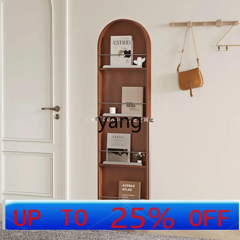 Lmm retro style floor-to-ceiling pine bookshelf magazine storage rack rotating full body mirror