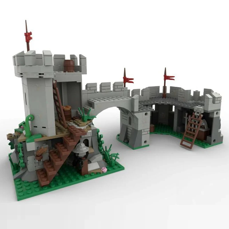 MOC Medieval Castle Camouflaged Outpost Model Building Blocks Bricks Creative Assembly Kids Toys for children Birthday Gifts