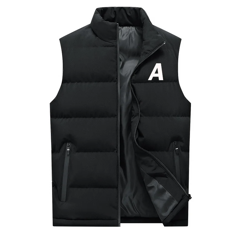 

White Vest Jacket Men Slim Fit Stand Collar Sleeveless Puffer Jackets Spring Autumn Casual Waistcoat Men Warm Coat 2023 Trends