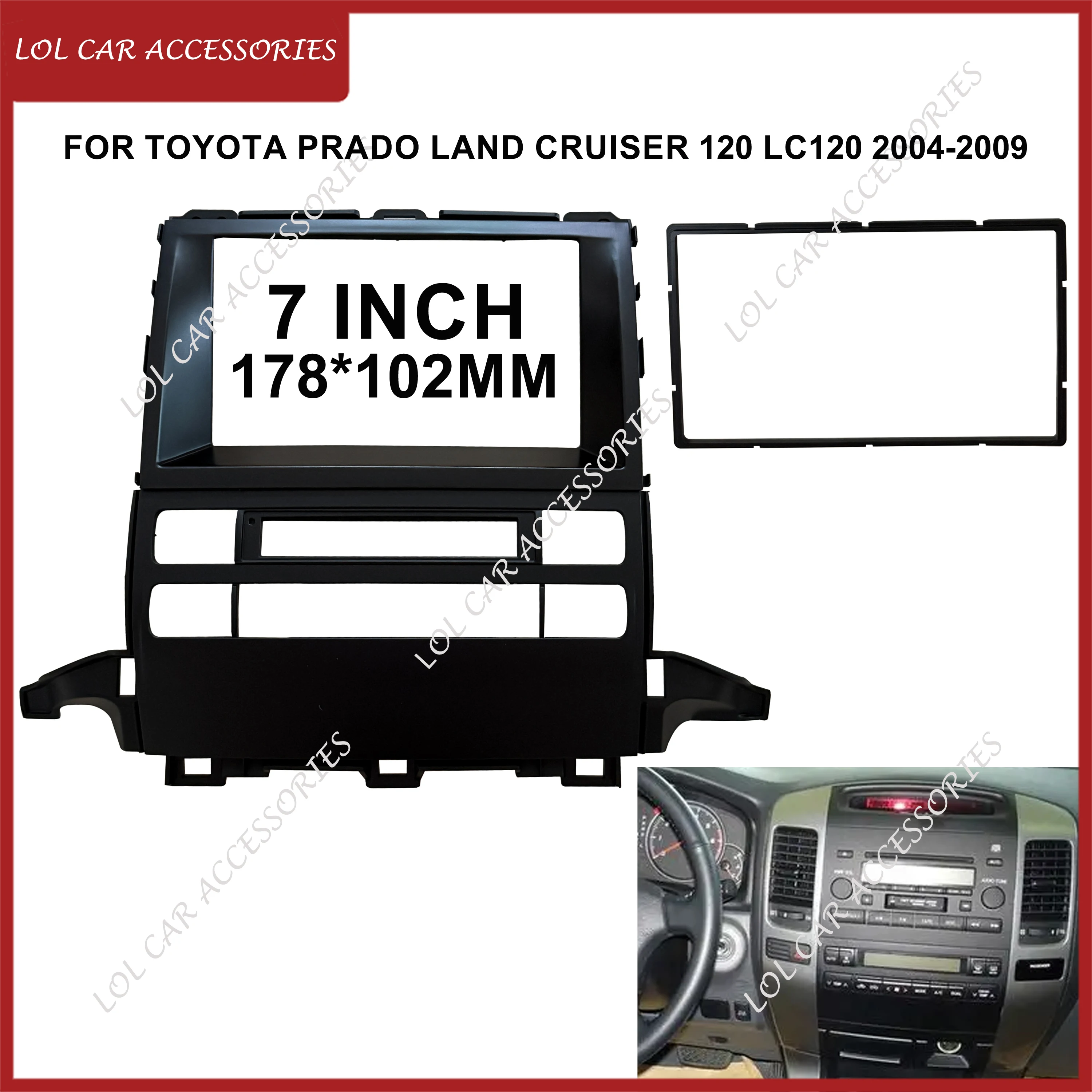 7 Inch Car Radio Fascia Frame For TOYOTA PRADO Land Cruiser 120 LC120 Android Stereo Player 2 DIN Head Unit Panel Dash Cover