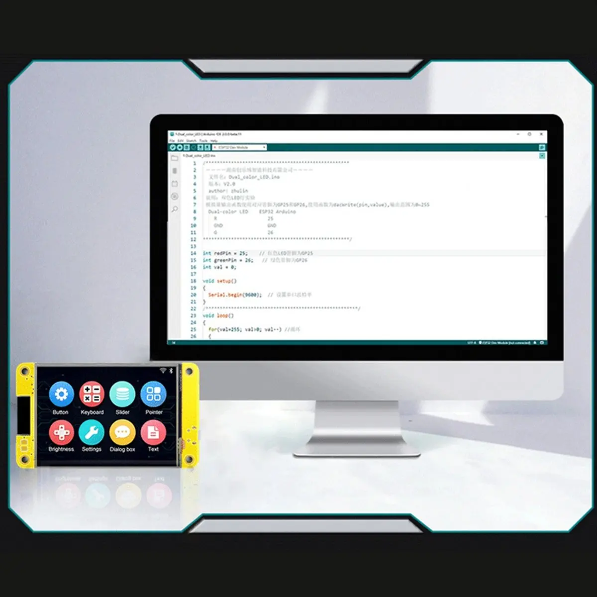 ABIU 2.8inch ESP32-2432S028R ESP32 Display 240x320 Resistive Touchscreen ESP-WROOM-32 WIFI&Bluetooth Development Board