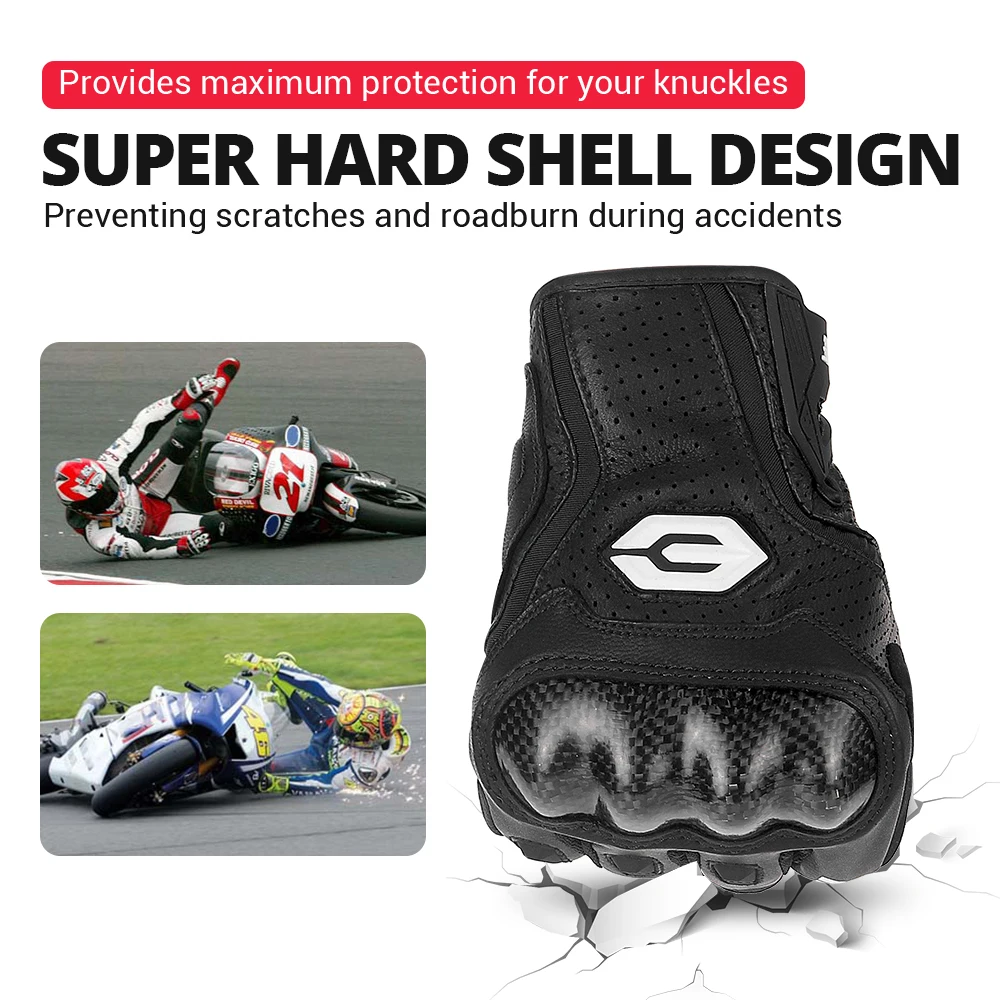 남성 가죽 장갑 여름 통기성 오토바이 레이싱 장갑 오토바이 Guantes 모토 모토크로스 사이클링 장갑 보호