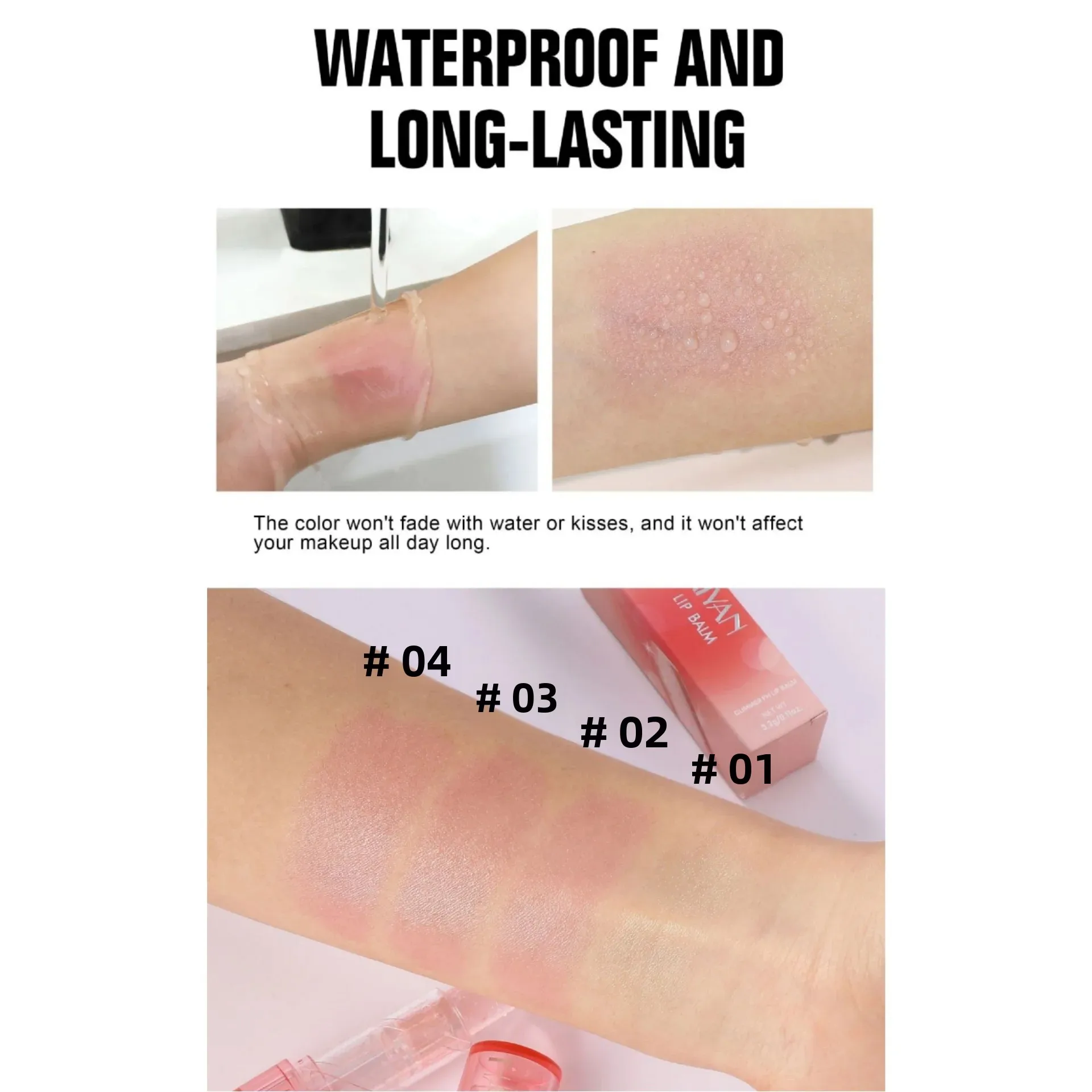 変色口紅ゼリーグロス保湿防水クリスタルバームピンクグリッターPH反応性リップメイクアップロングラスティング