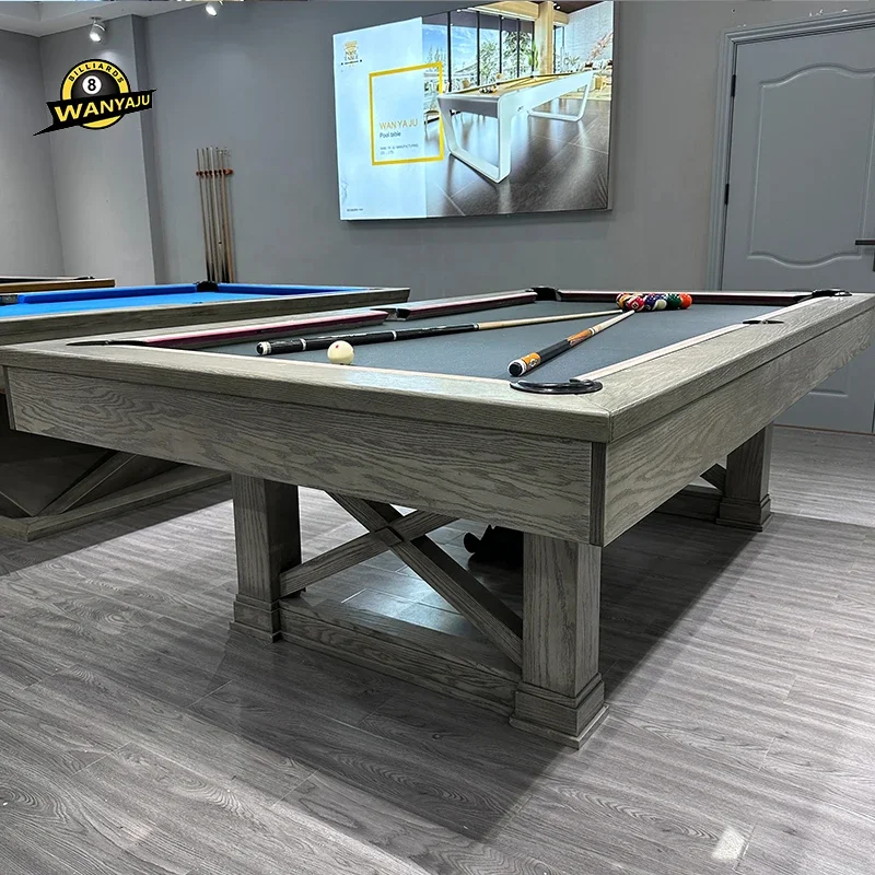 Wholesale Indoor Cheap Price 7ft 8ft 9ft Most Popular Wood Finish Custom High-End Rustic Style Billiard Pool Table for Sale
