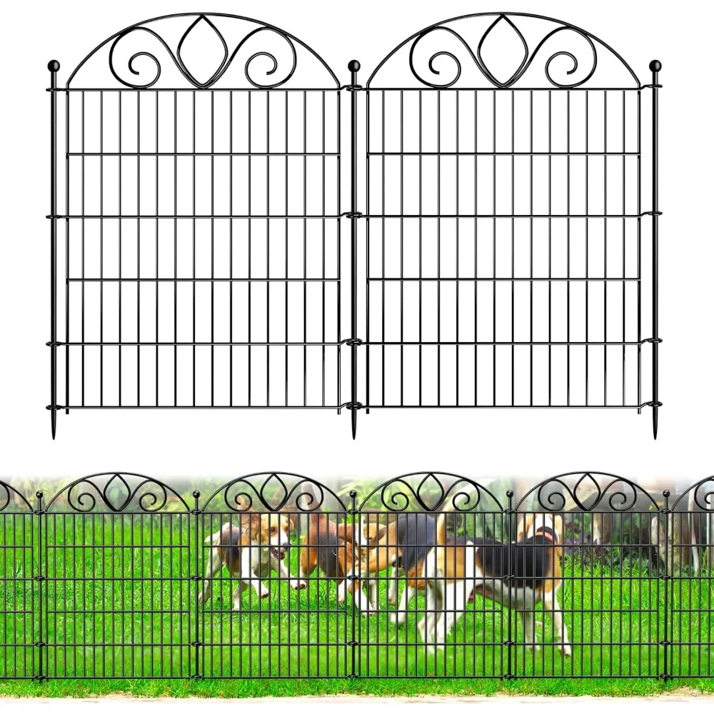 

Высокий садовый забор с 10 панелями — высота 34 x 22 фута, нержавеющий металлический забор для собак для наружного двора, декоративный барьер для животных