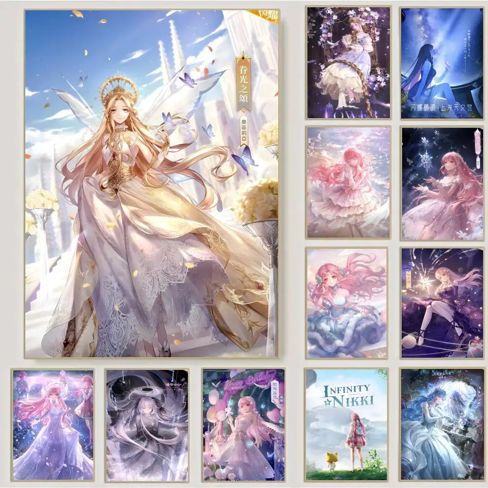 Shining Nikki Game Fantasy Dressup Poster Waterproof Sticky Wall Art Print For Bedroom Living Room Hallway Bar Home Decor