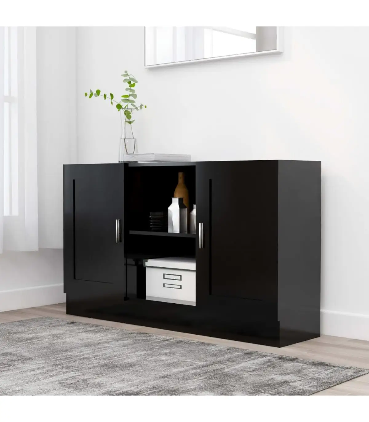 120x30,5x70 cm black plywood sideboard