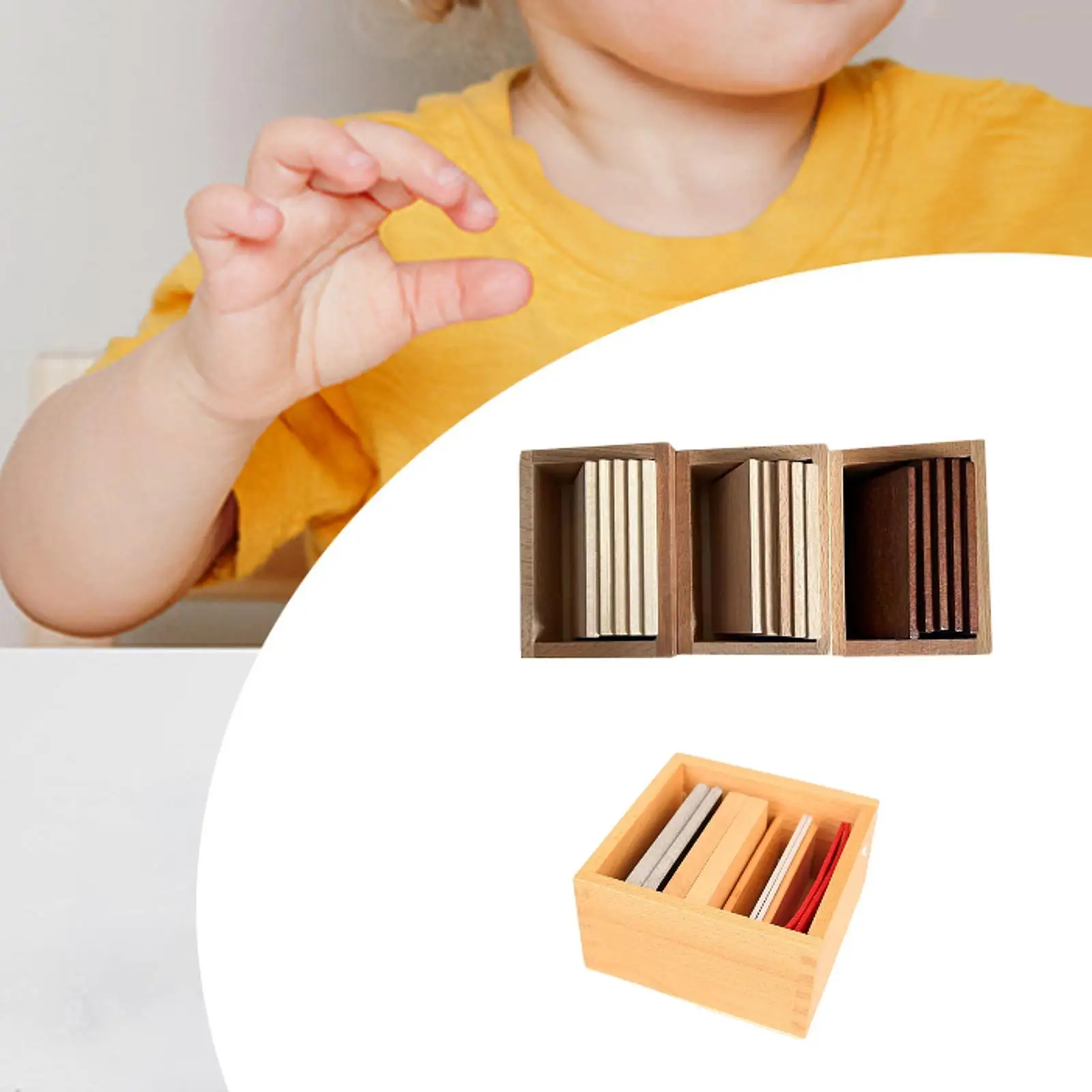 Caixa de ajuda de ensino inspirar educação sensorial e reconhecimento de textura brinquedo educacional de madeira