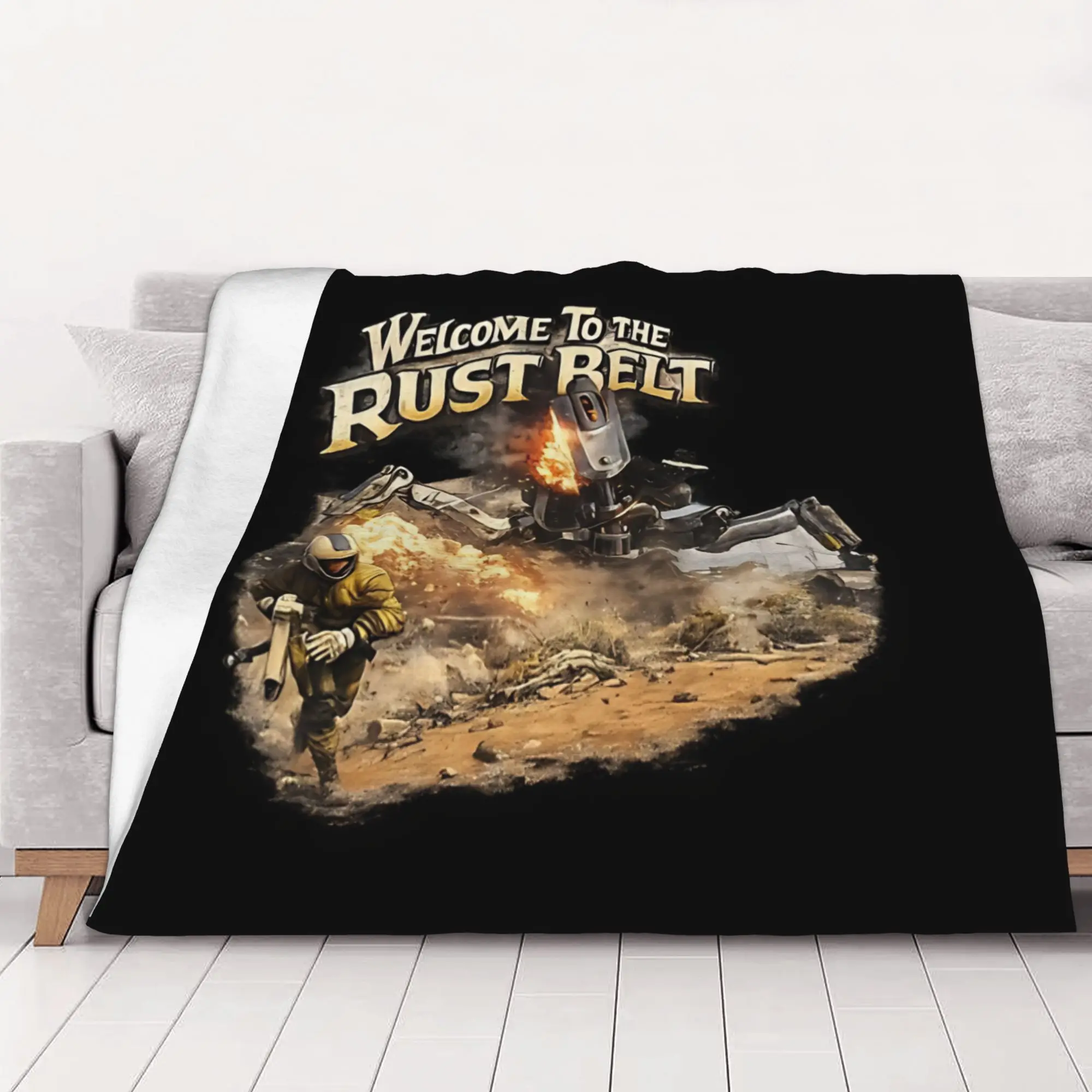 1PC Home Cutecore Welcome To The Rust Belt Arc Raiders Blanket Super Cosy Plush Home Living Room Sofa Halloween