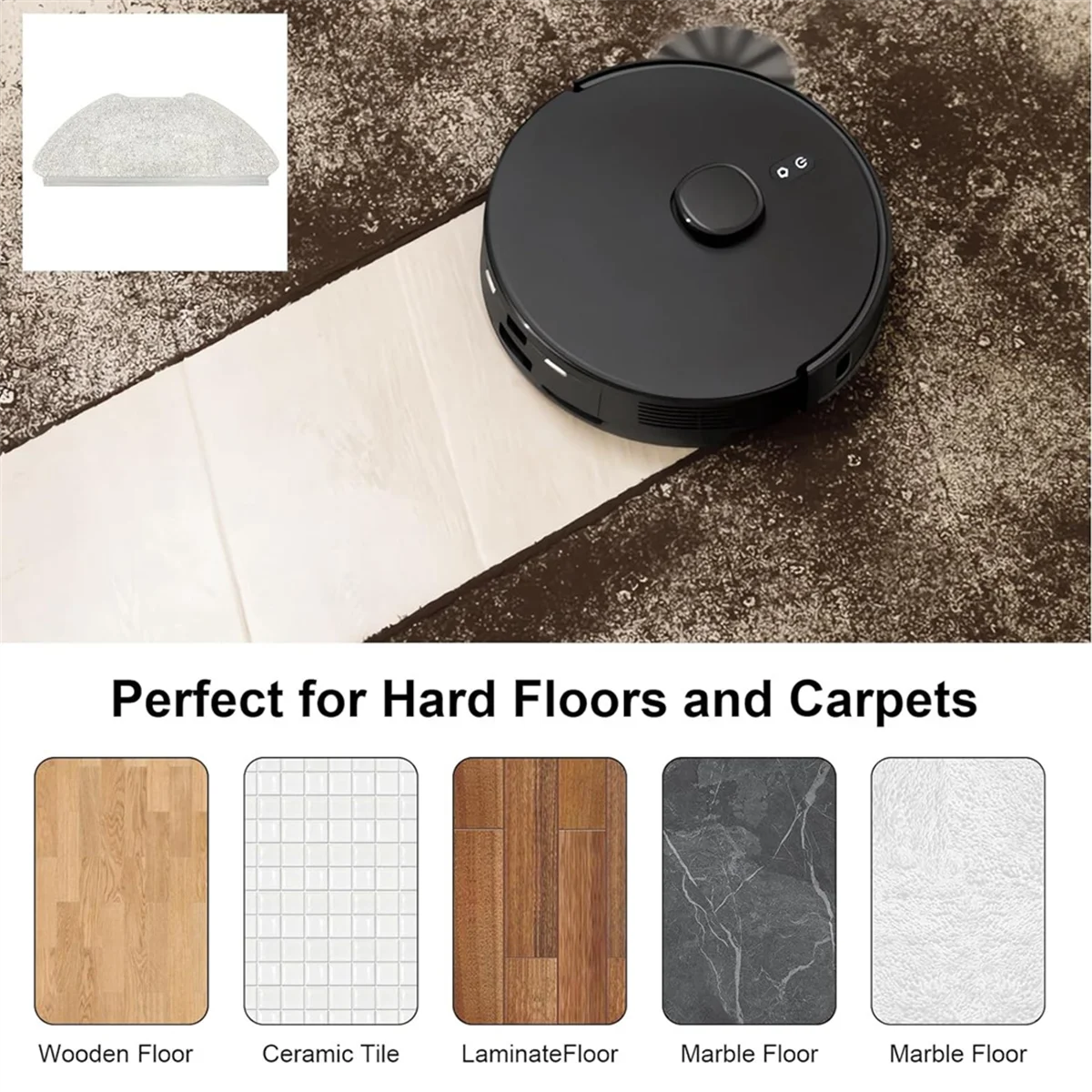 Peças de aspirador de pó 6 peças almofadas de pano de esfregão para acessórios de robô aspirador de pó T20, peças sobressalentes de aspirador de pó robô