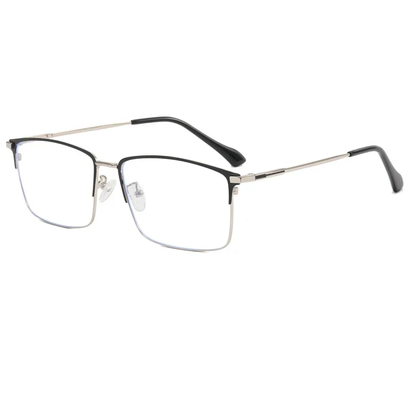 157mm Titanium Alloy Anti Blue Light Square Reading Glasses Men Business Big Presbyopic Glasses Clear Lens Prescription Eyewear image 3