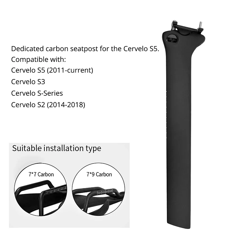 For S5 Frame SP20 Carbon Fiber Seat Post   0° Offset Carbon  231g Compatible With S2 S3 S5 S-Series 52x10mm , 400mm