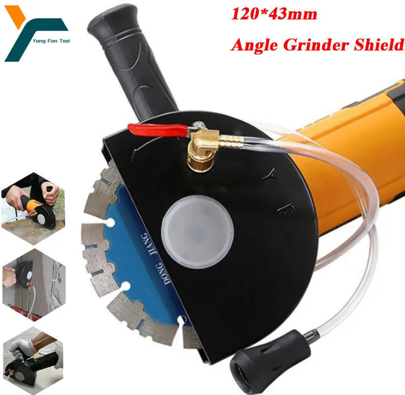 120*43mm Angle Grinder Shield Set Water Cutting Machine Base Safety Cover Dust Collecting Guard Kit Dust Shroud Protecter Cover