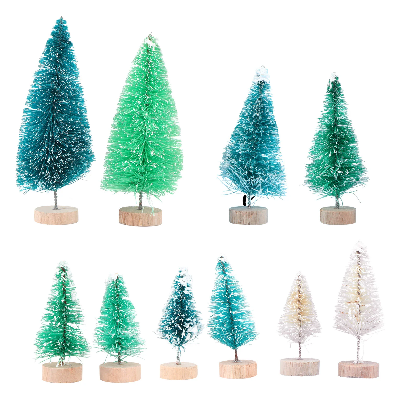 

8 Pcs Christmas Desktop Centerpiece Mini Tree Decor Decorate Bamboo Festival Tabletop