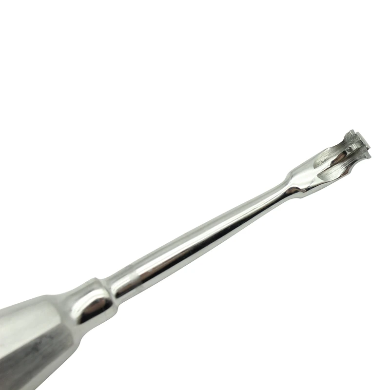 1pcs Dental Crown Spreader Drill Restoration Forcep Metal Handle Non-Slip Root Elevator Cross Broken Crown Elevator Dentist Tool