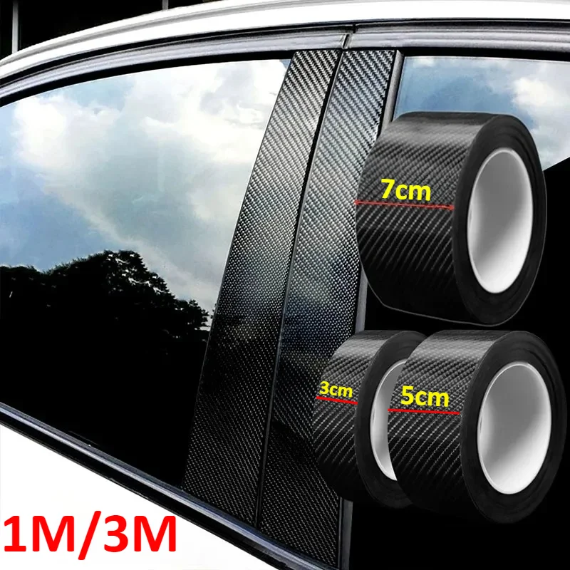 Tape Car Door Sill Protector Matte Black Body Nanoscale Sticker Slip-resistant Anti-scratch 3D Carbon Fiber Sticker Waterproof