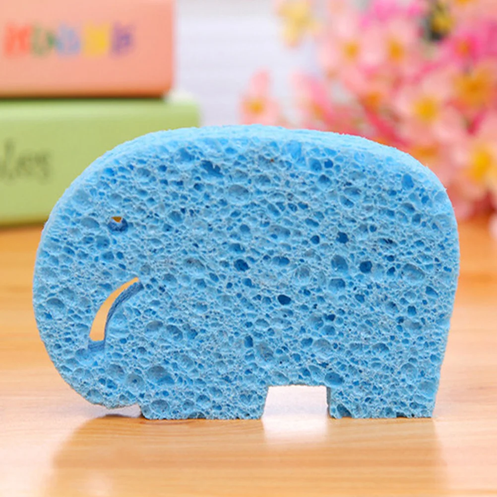 

4Pcs Baby Bath Sponge Eco-Friendly Soft Cartoon Elephant Tear-Resistant Absorbent for Infant Toddler Bath Shower Rubbing Towel