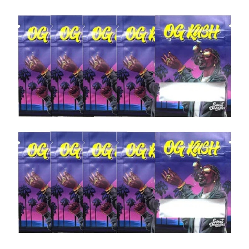 Paquete de dibujos animados, bolsa de almacenamiento de alimentos con revestimiento de aluminio, bolsas Ziplock para galletas y dulces, bolsa Mylar con sello impermeable, bolsas antioxidantes