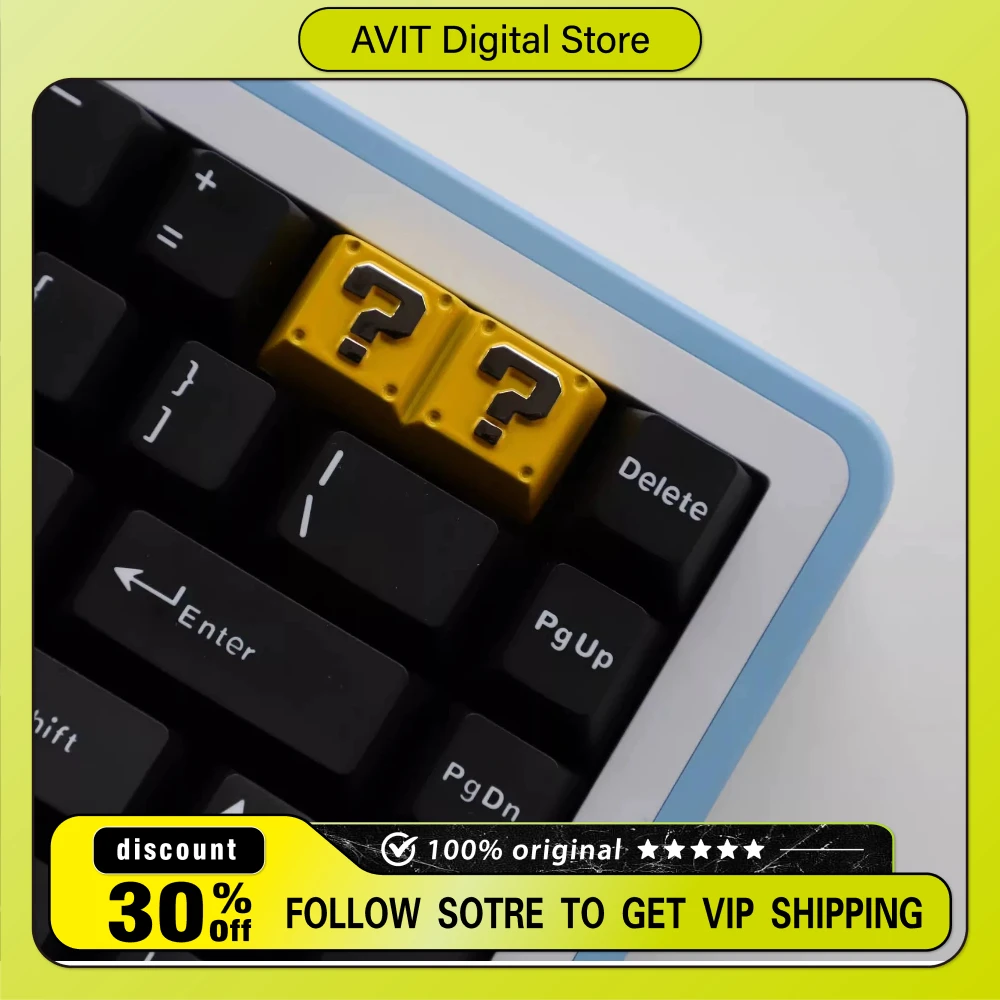 

Металлическая игровая клавиша Double Question Mark (Backspace) с подсветкой, для самостоятельной сборки, классическая, в стиле аниме, персонализированный подарок