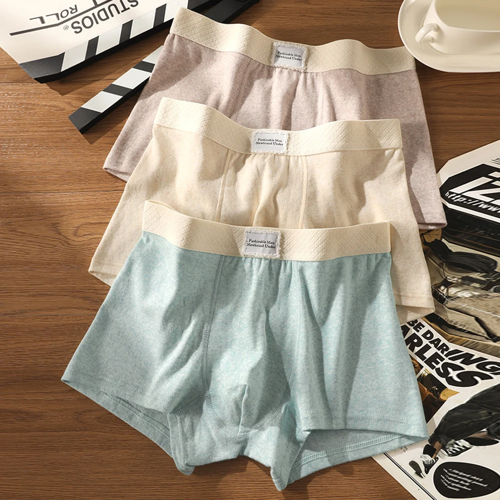 

Men Cotton Soft Jacquard Underwear Boxer Shorts Mid Waist Underpants Sleepwear