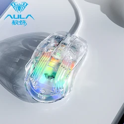 AULA S80  Transparent Ergonomic Computer Mouse 7 Button 7200DPI Lightweight For for MacBook Tablet Laptops Computer PC Mice