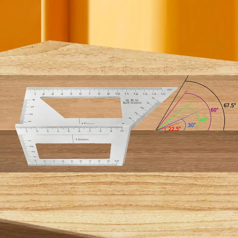 Woodworking Protractor 45/90 Degree Square Protractor Drawing Rulers High Precision Miter Triangle Ruler Layout Measuring Tool