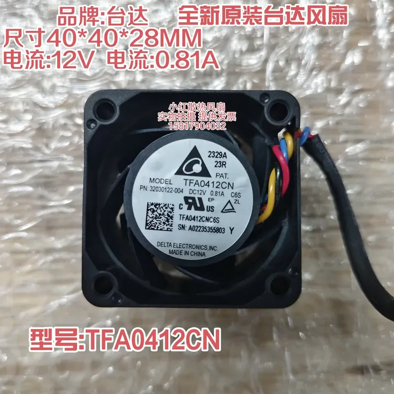 New Delta 4028 Fan for TFA0412CN 12V 0.81A 4-Wire PWM Server Cooling Fan 4CM