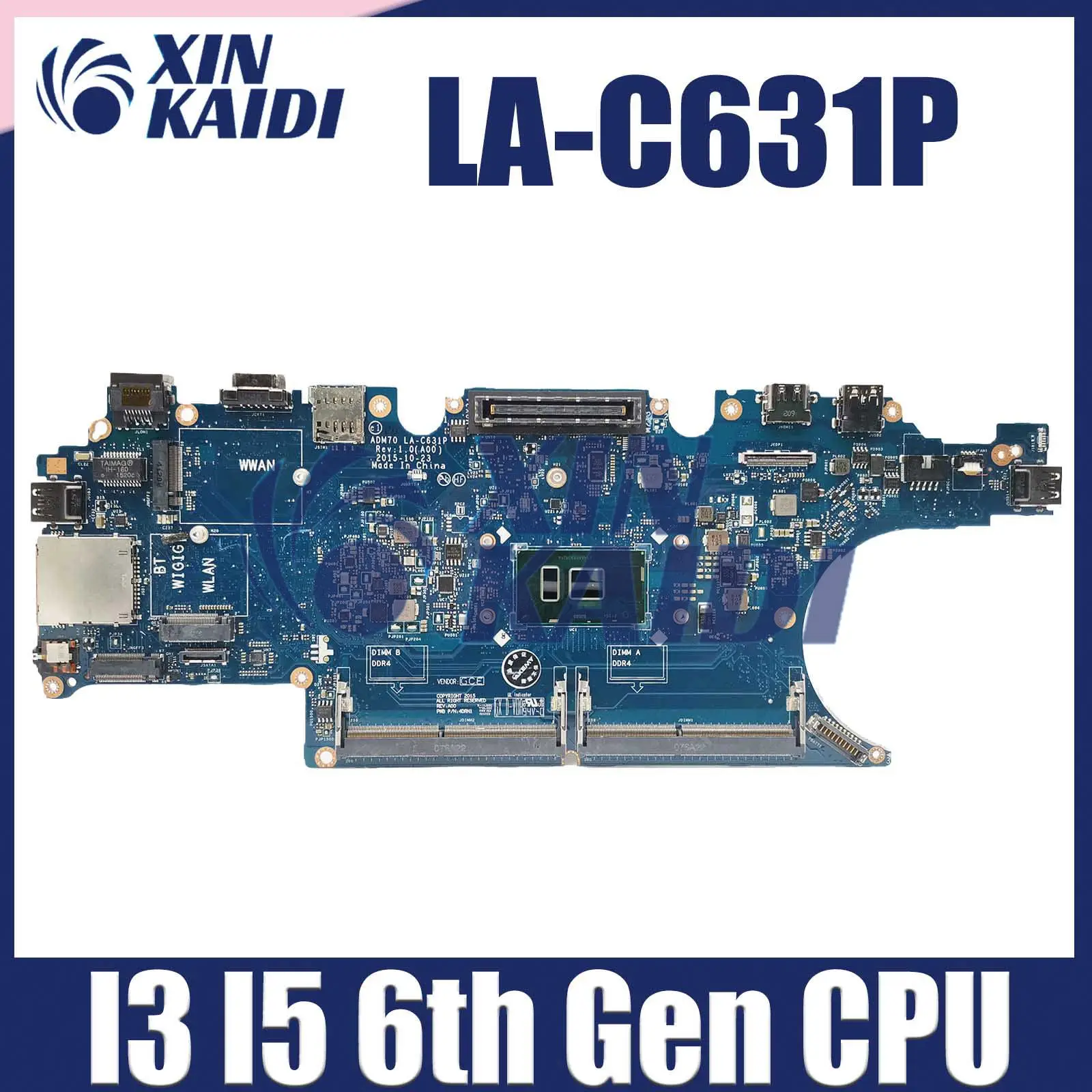 Laptop Motherboard For Dell Latitude E5470 0HCP0K 0C0NC4 00VJ1G 0C0NC4 LA-C631P Notebook Mainboard with CPU i3 i5 6th Gen