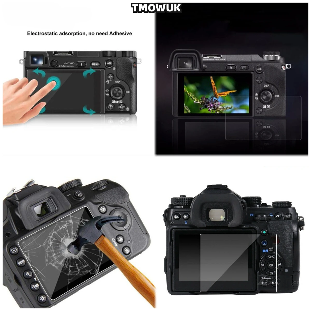 

Compatible With A7RII A7RIII A7R4 A7R4A A7SMII A7RMII A7MII A7MIII 9H Tempered Glass Protector Anti-Glare HD Clear