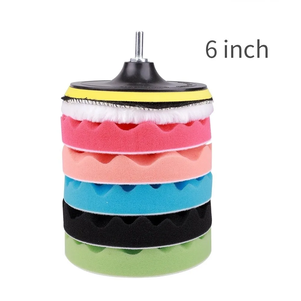 8pcs New Soft Car Polishing Pad Practical Sponge Buffing Polishing Sponge Pads Kit Wave Foam Waffle Pad Car Supplies