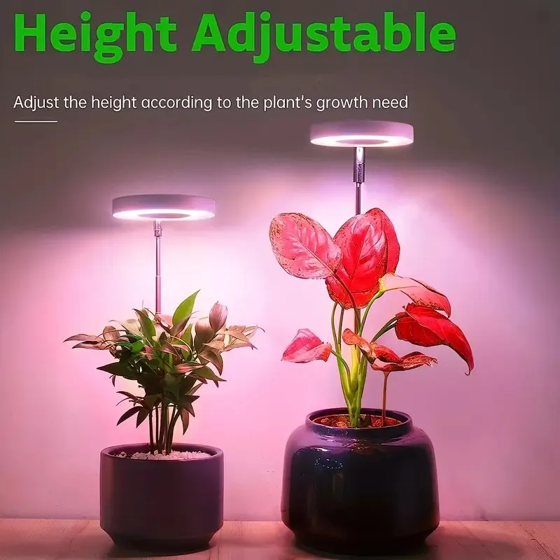 USB LED Retractable Plant Light Grow Light Angel Ring Succulent Red And Blue Light Full Spectrum Flower Timer Plant Fill Light