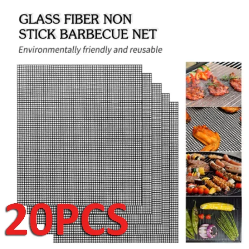 

Barbecue Mats Barbecue Grill Mesh High Temperature Resistant Cuttable Barbecue Liner Barbecue Grill Mesh Meat Slices Food Grade