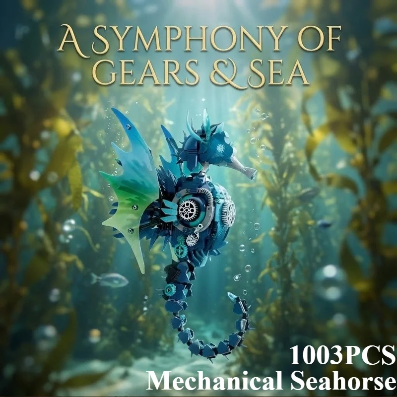 

1003PCS Mechanical Seahorse Building Blocks City Sports Car Model Ornaments Collection Bricks Toys DIY Assembly Toys For Gifts