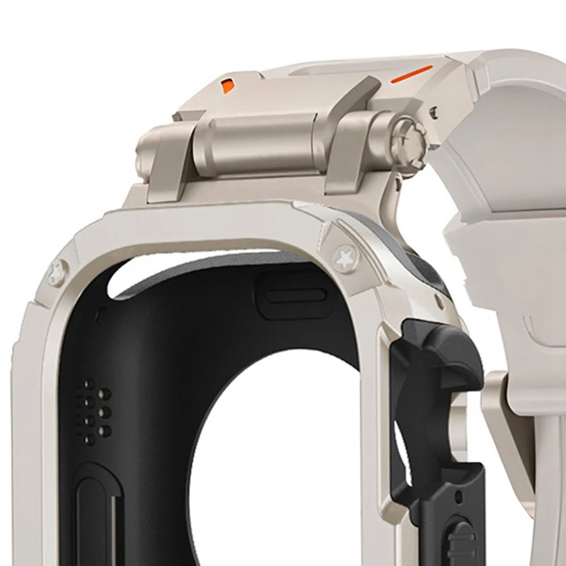 TPU i silikonowa bransoletka ochronna etui na Apple Watch 9 Ultra 49Mm, wytrzymały zestaw chroniące przed upadkiem