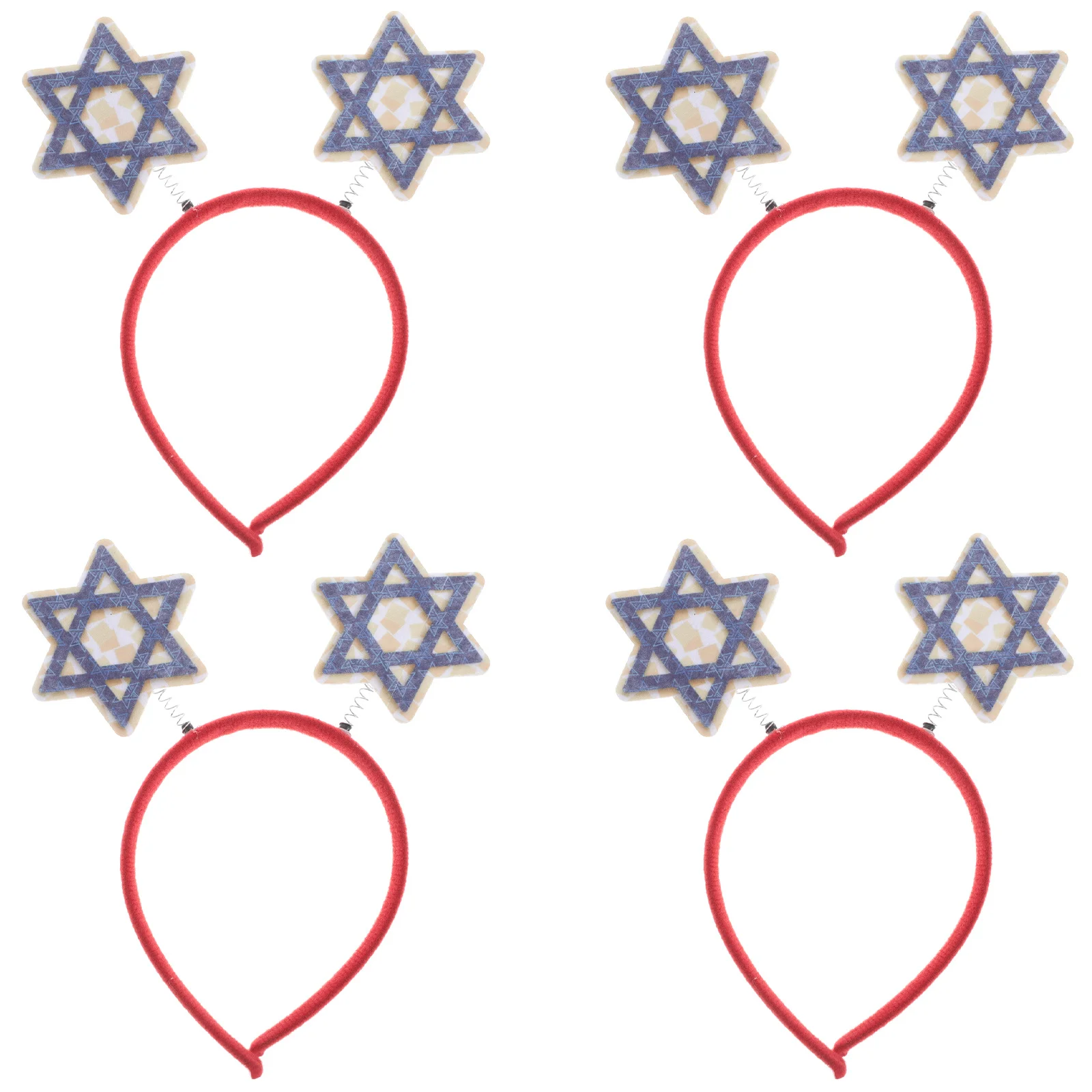 

4Pcs Hanukkah Star of David Headbands Passover Party Decorations Festival Celebration Photo Props Head Band Hanukkah Felt