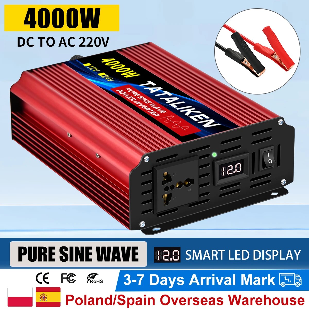 Pure sine wave inverter Universal socket inverter 7000/8000/10000W high-power vehicle inverter