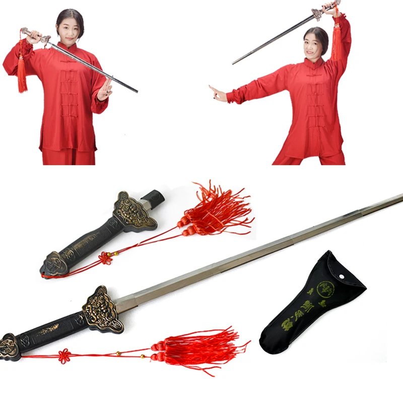 Tai Chi Folding Telescopic Sword Kung Fu Ancient Costume Performance Unisex Outdoor Morning Exercise Fitness Martial Art Supplie