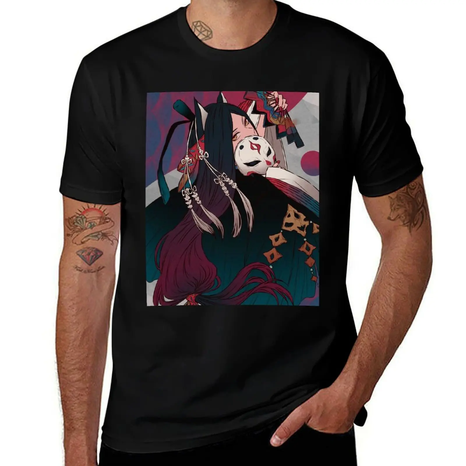 

Girl kitsune T-Shirt Holiday Party T-Shirt for Men