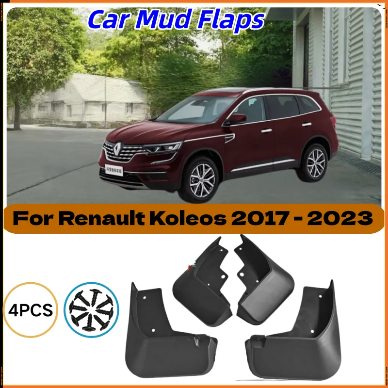 ABS Mud Flaps Splash Guards Mudguards For Renault Koleos 2017-2023 No Drill Fender Flares 4PCS