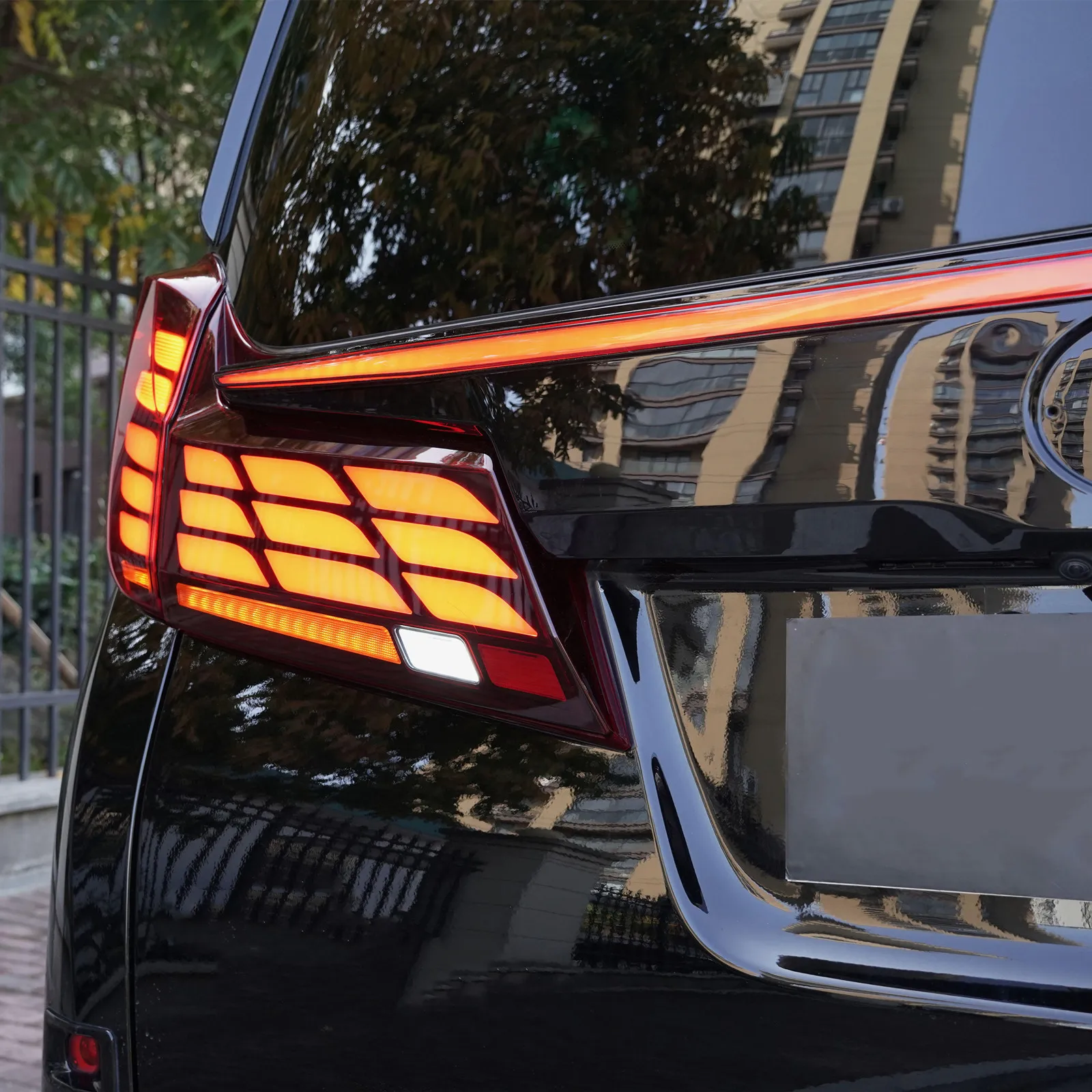 مصباح ليد خلفي الجمعية الضوء الخلفي لتويوتا ألفارد VELLFIRE 2015-2023 سيارة لمبة خلفية متتابعة بدوره أضواء الإشارة