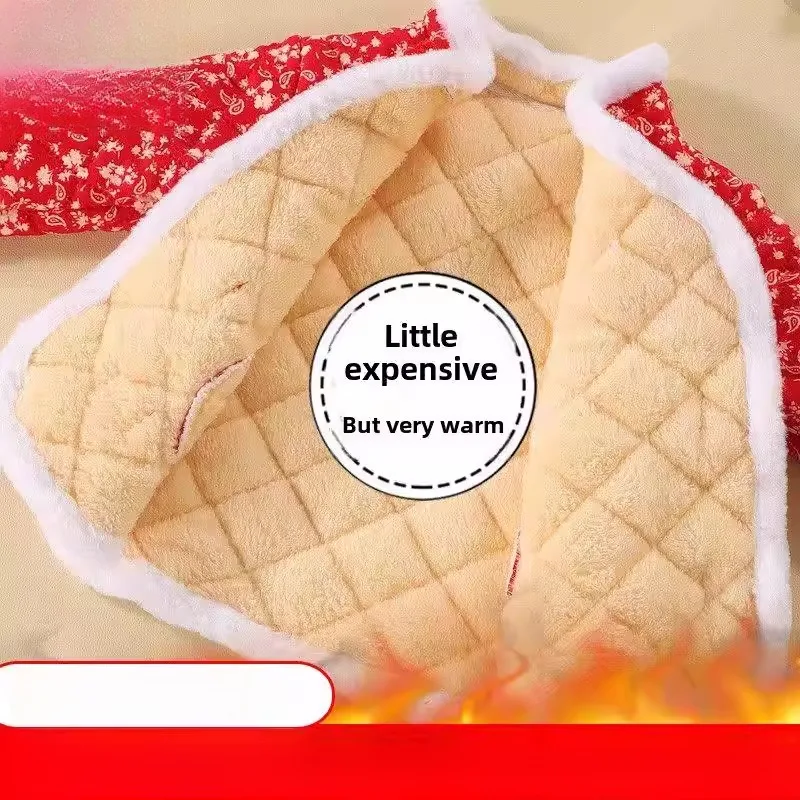 

Новогодняя праздничная одежда: утепленная флисовая детская куртка в стиле Тан с крупным цветочным узором, зимнее пальто для девочек