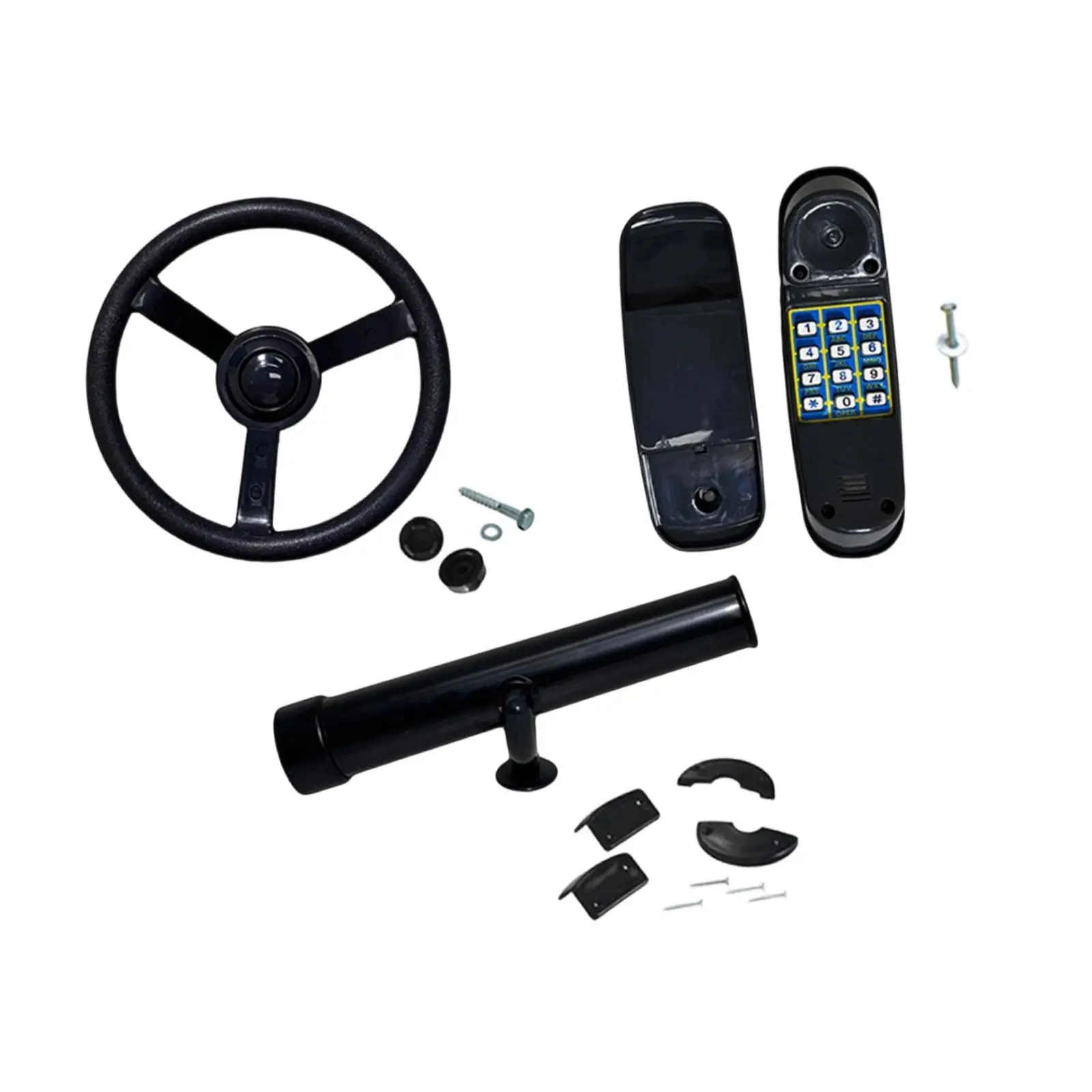 

Kids Playground Steering Wheel Toy Playset Telescope Telephone for Children Boys Girls