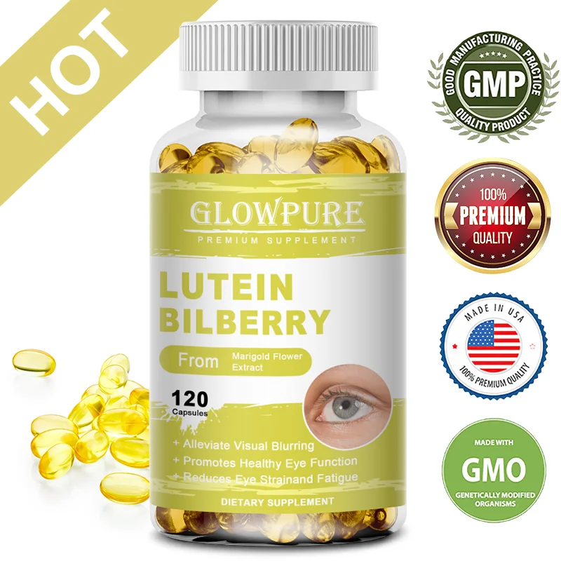 High Potency Vision & Eye Health Supplement – Lutein, Zeaxanthin, Bilberry & Grape Seed Extract – 100% Natural, Non-GMO, Vegan