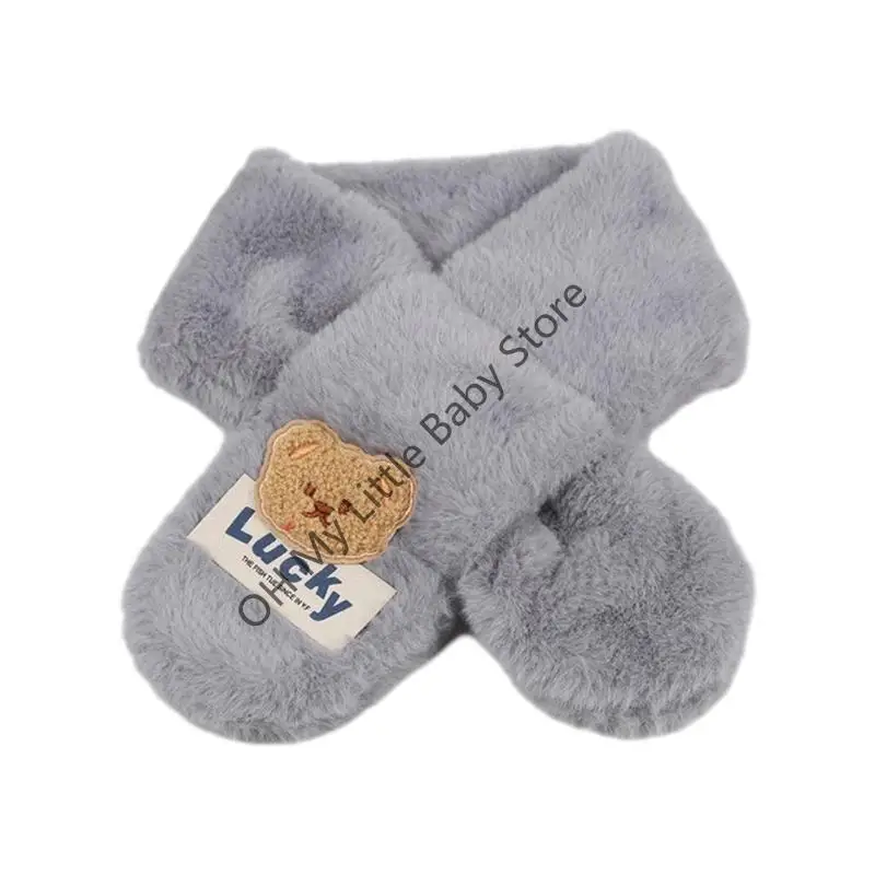 

M76C Bear Kids Thick Neckerchief Comfortable Warm Scarf Windproof Long Muffler